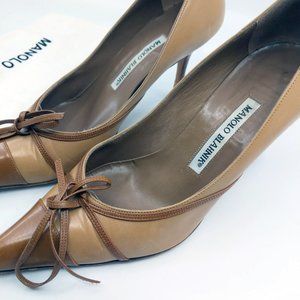 MANOLO BLAHNIK VILIOPUMP HAVANA-SINAI PUMP HEEL SIZE EU 37 US 7